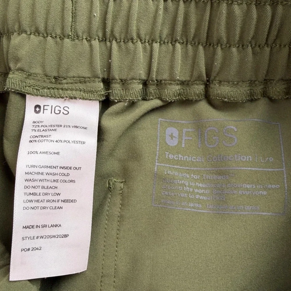 FIGS Women's Olive Green Scrub Zamora Jogger Pants Large Petite